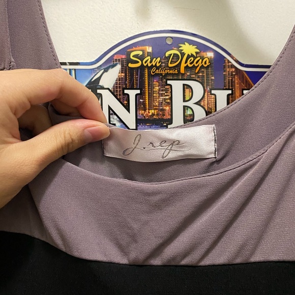 mauve and black striped bodycon dress - Picture 3 of 3